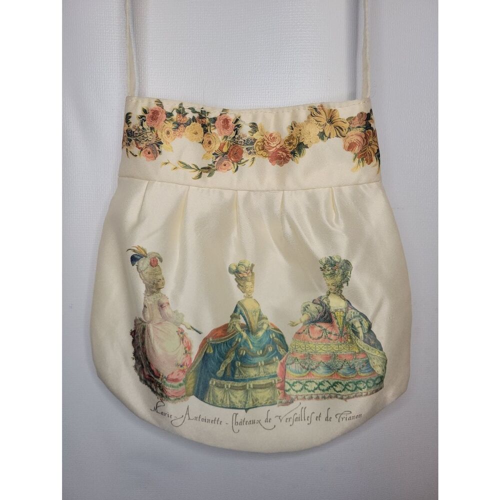 Delightful Marie Antoinette Chateau Versailles Print Satin Shoulder Bag